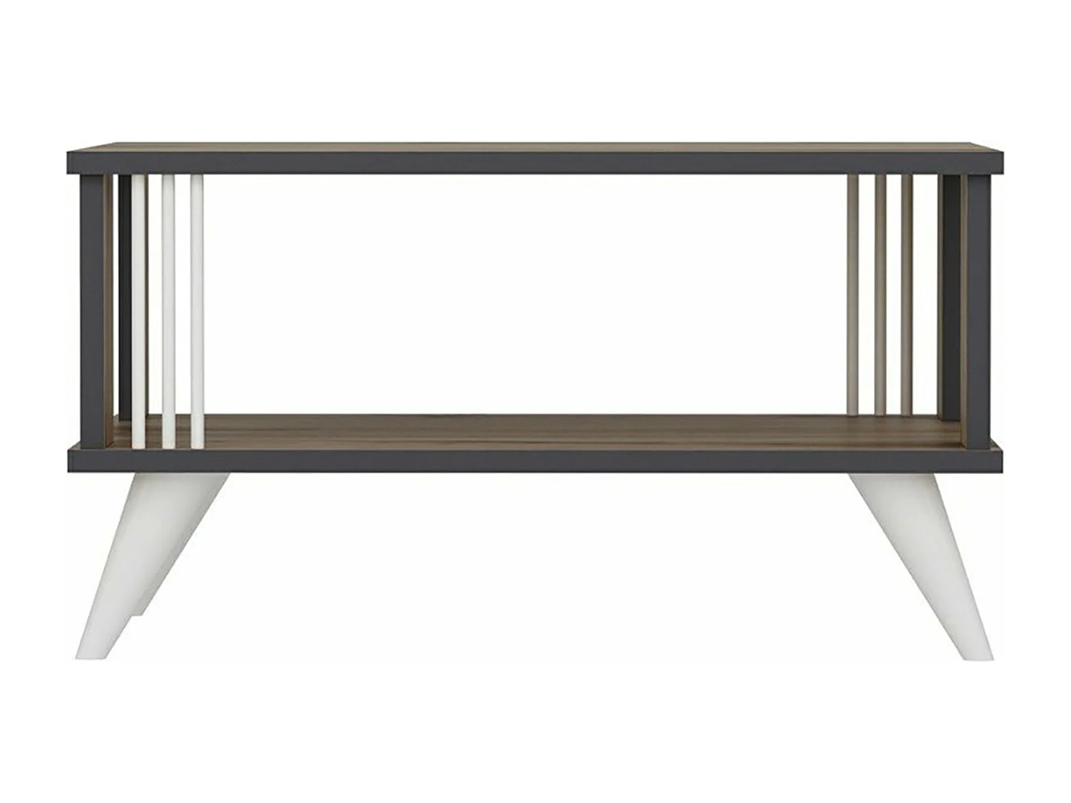 Mesa de centro rectangular 40 x 70 x 50 cm efecto roble / antracita 03_0008493