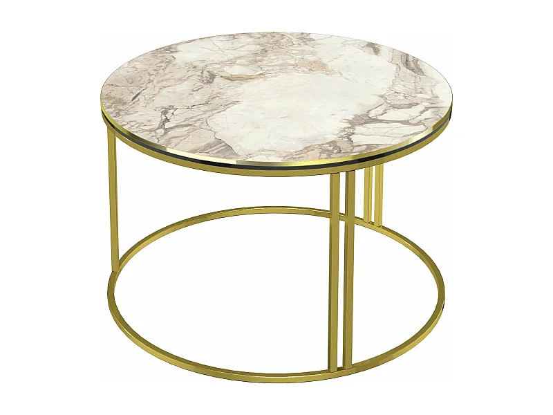Mesa de centro redonda 50 x 80 cm mármore branco dourado 03_0008424