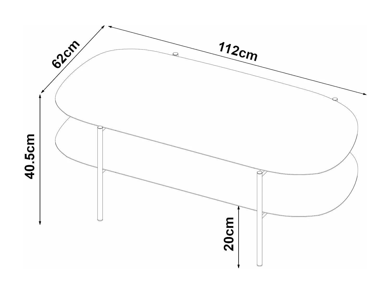Mesa de centro em aço 112 x 62 x 41 cm preto fosco 03_0008436