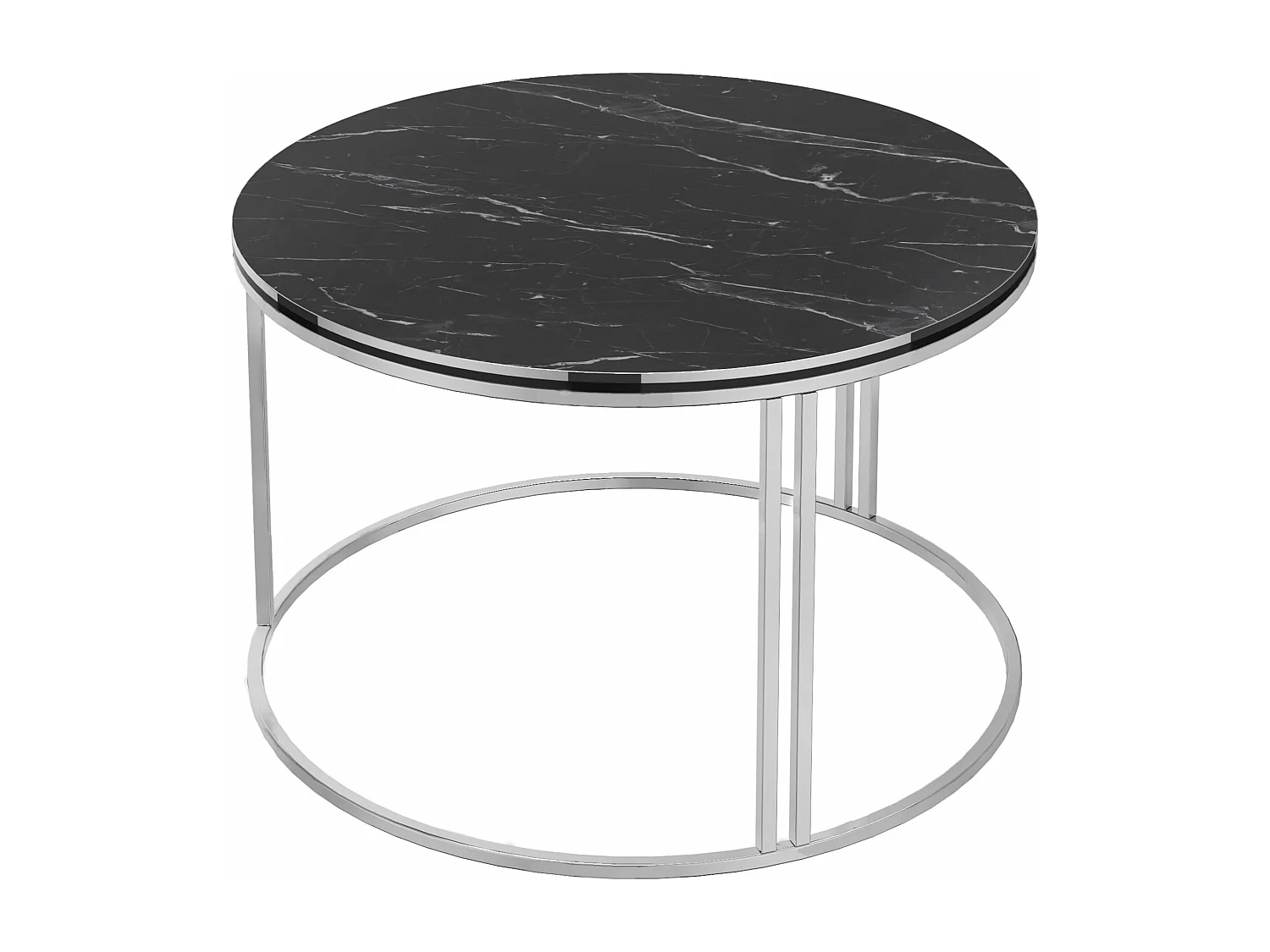 Tavolino rotondo 50 x 80 cm marmo nero argento 03_0008425