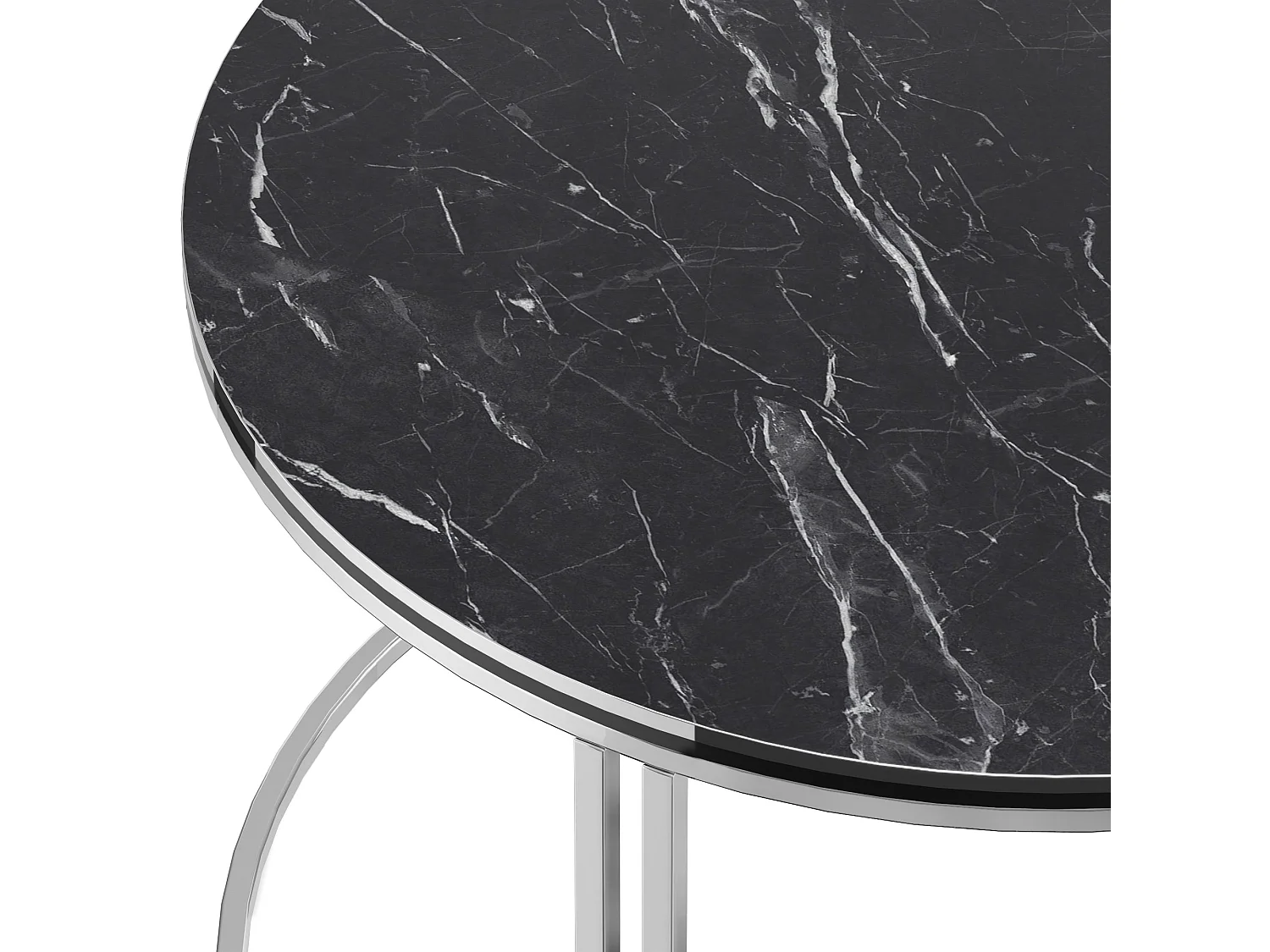 Tavolino rotondo 50 x 80 cm marmo nero argento 03_0008425