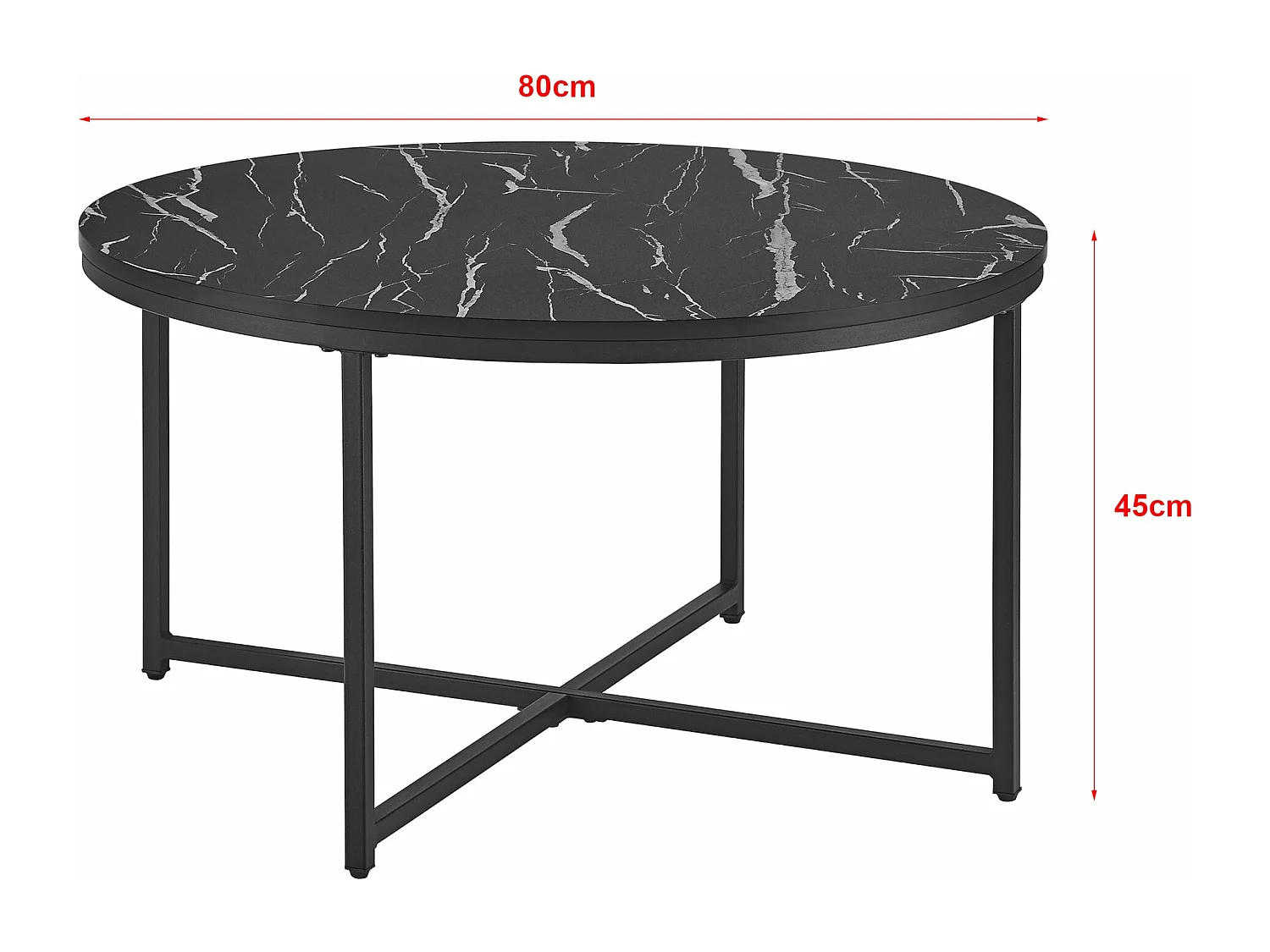 Table basse ronde pour noire 80 x 45 x 45 cm 03_0008497