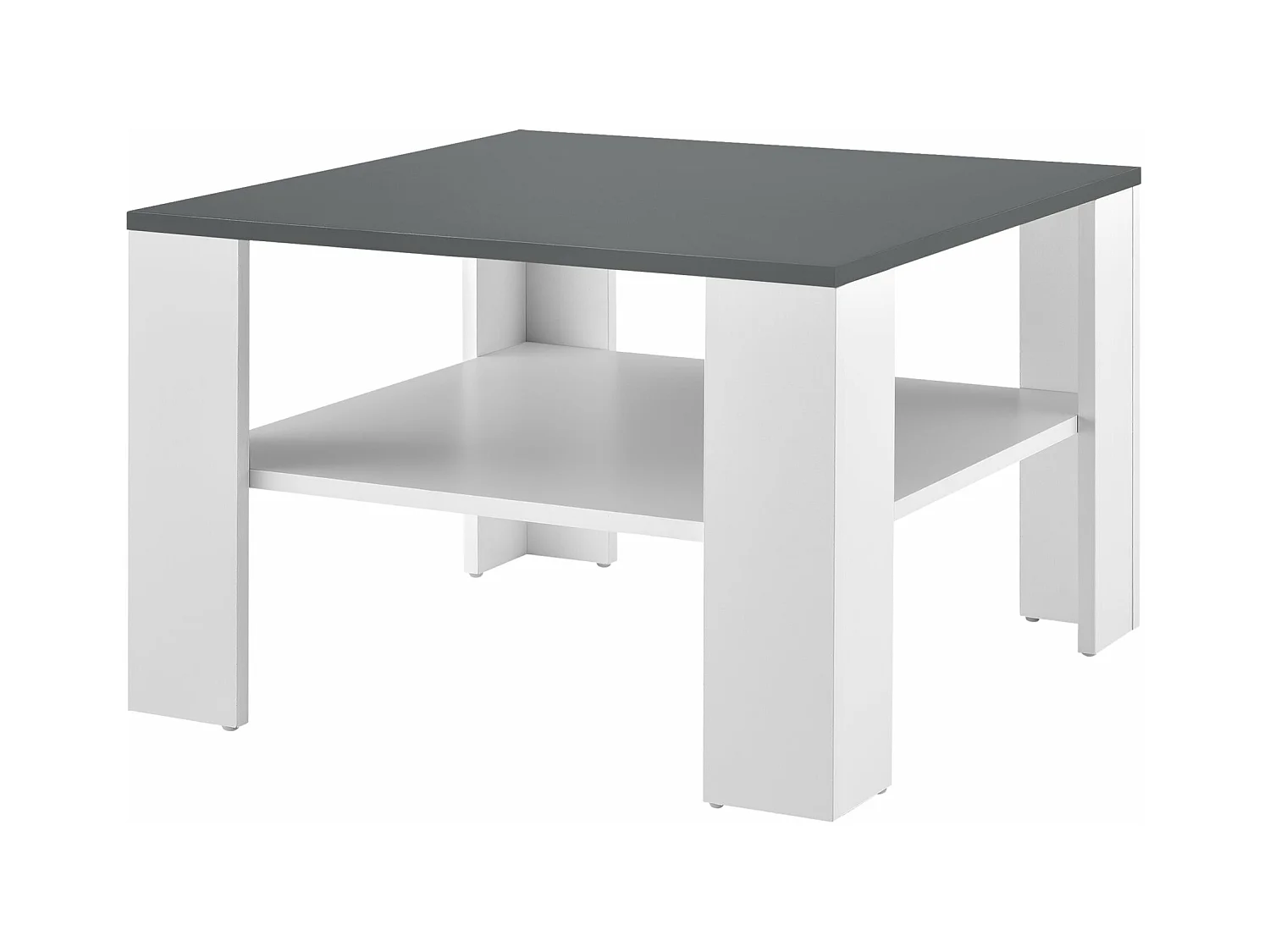 Tavolino da salotto 60 x 60 x 40 cm bianco e grigio scuro 03_0008433