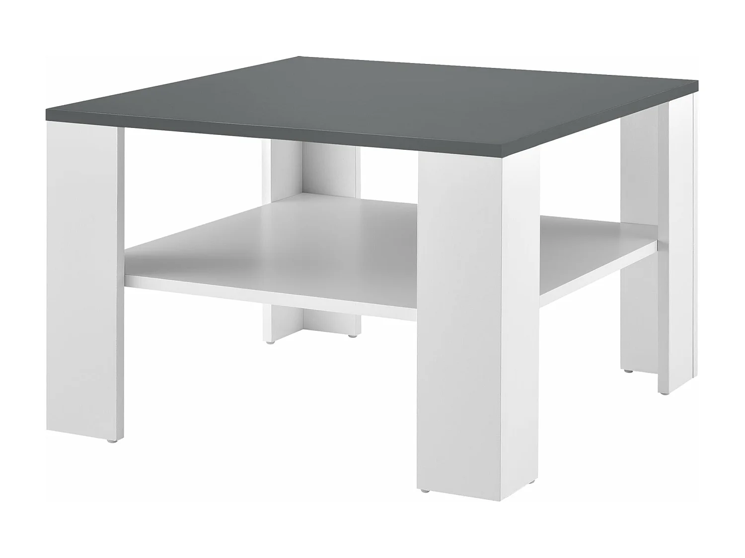 Mesa de centro da sala 60 x 60 x 40 cm branca e cinza escuro 03_0008433