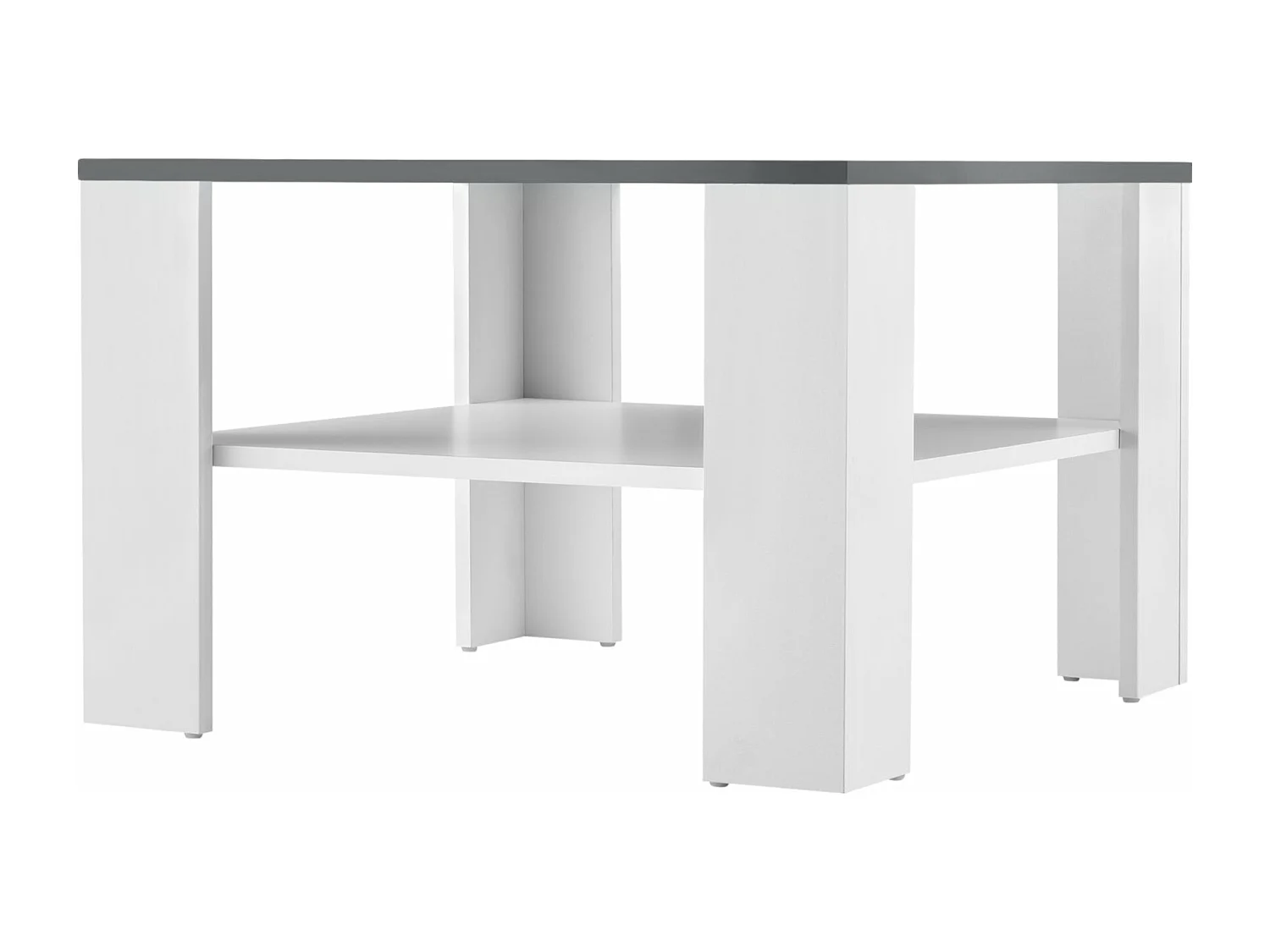 Mesa de centro da sala 60 x 60 x 40 cm branca e cinza escuro 03_0008433