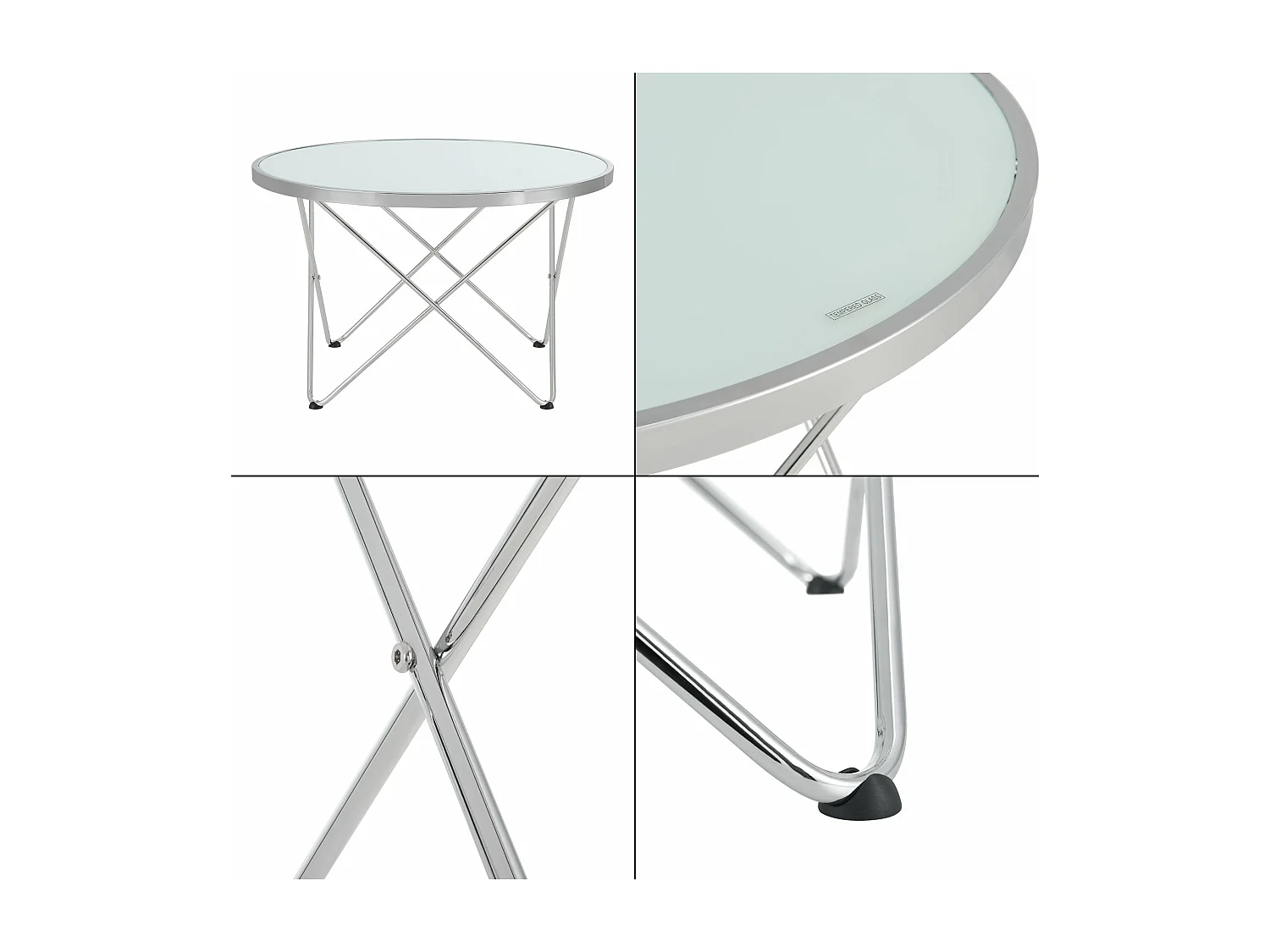 Tavolino 80 x 50 cm rotondo in metallo 03_0008473