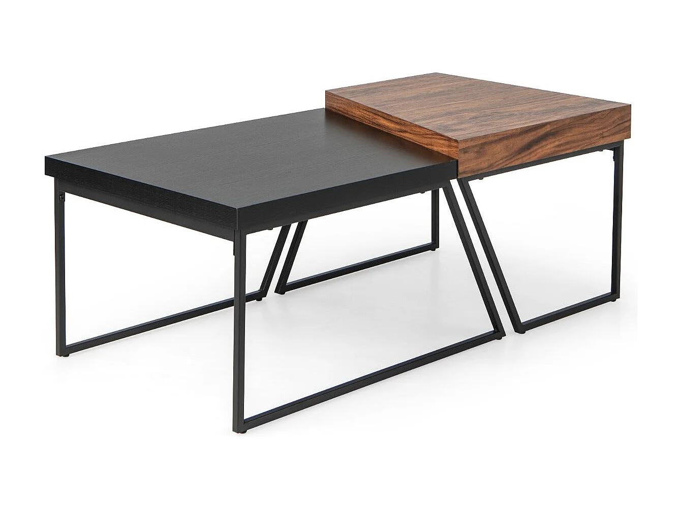 Lot de 2 tables métal marron 120 x 60 x 46 cm 20_0006276