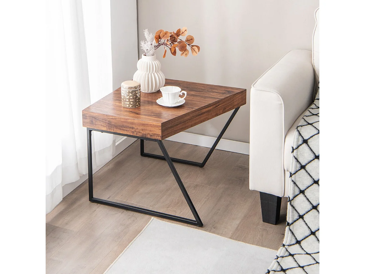 Lot de 2 tables métal marron 120 x 60 x 46 cm 20_0006276