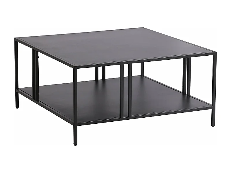 Mesa de centro de metal 40 x 80 x 80 cm preta 03_0008453