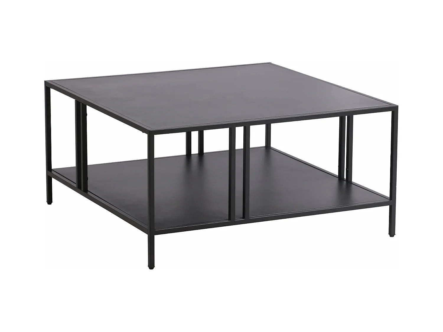 Tavolino in metallo 40 x 80 x 80 cm nero 03_0008453