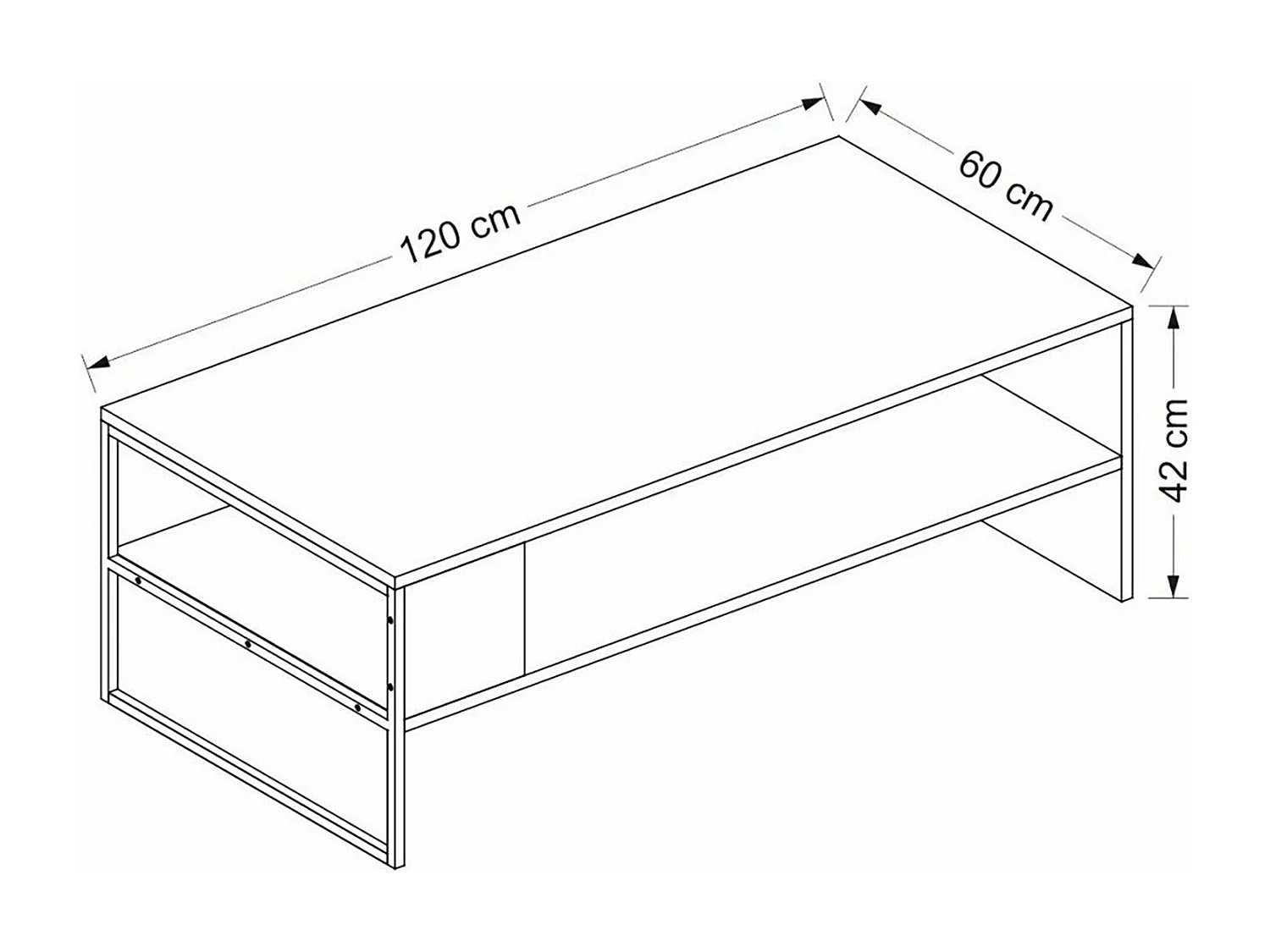 Table basse rectangulaire avec blanche 120 x 60 x 42 cm 03_0008482
