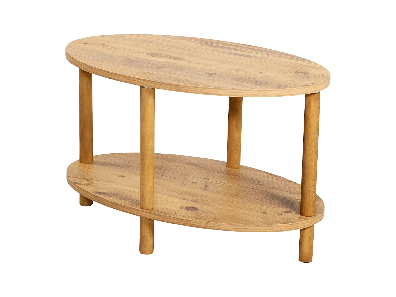Mesa de centro ovalada 43 x 70 x 44 cm imitación madera 03_0008479