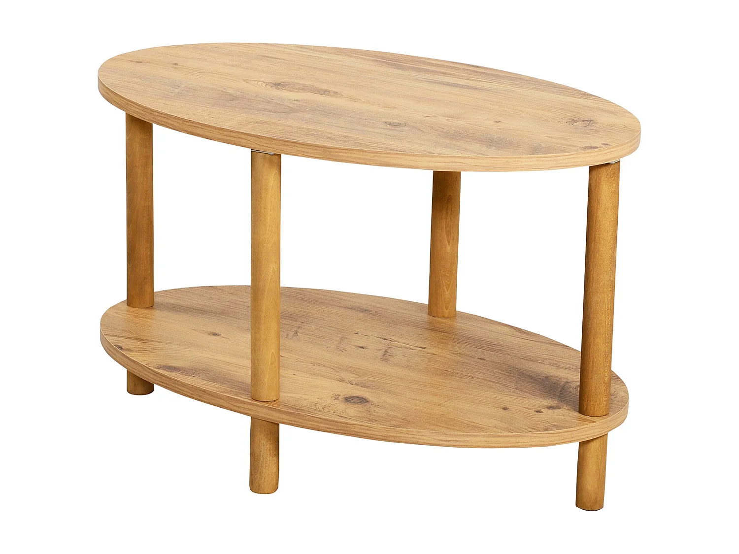 Mesa de centro ovalada 43 x 70 x 44 cm imitación madera 03_0008479