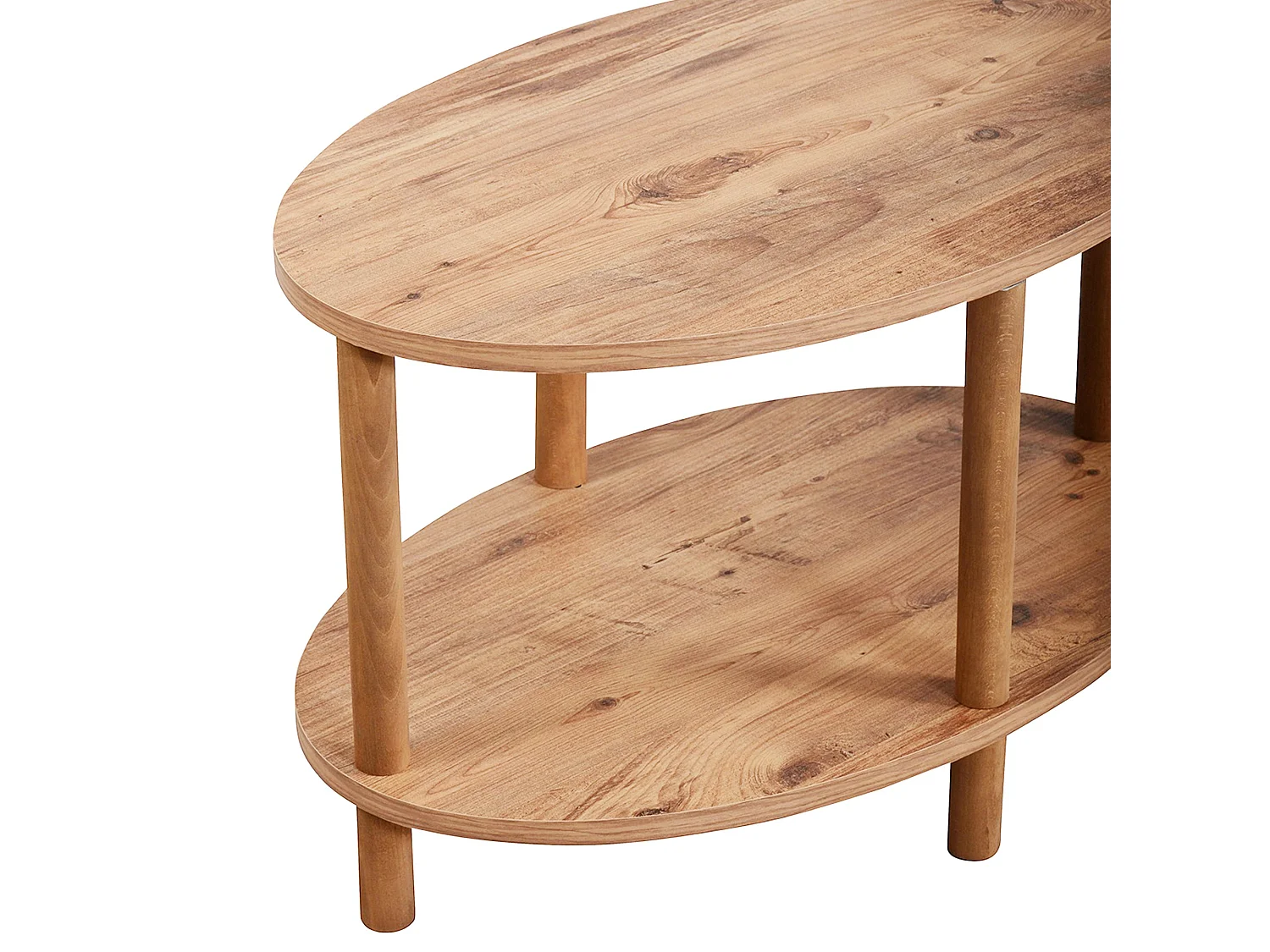 Mesa de centro ovalada 43 x 70 x 44 cm imitación madera 03_0008479