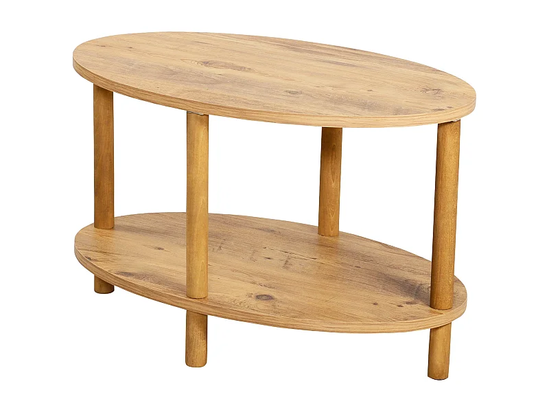 Mesa de centro ovalada 43 x 70 x 44 cm imitación madera 03_0008479