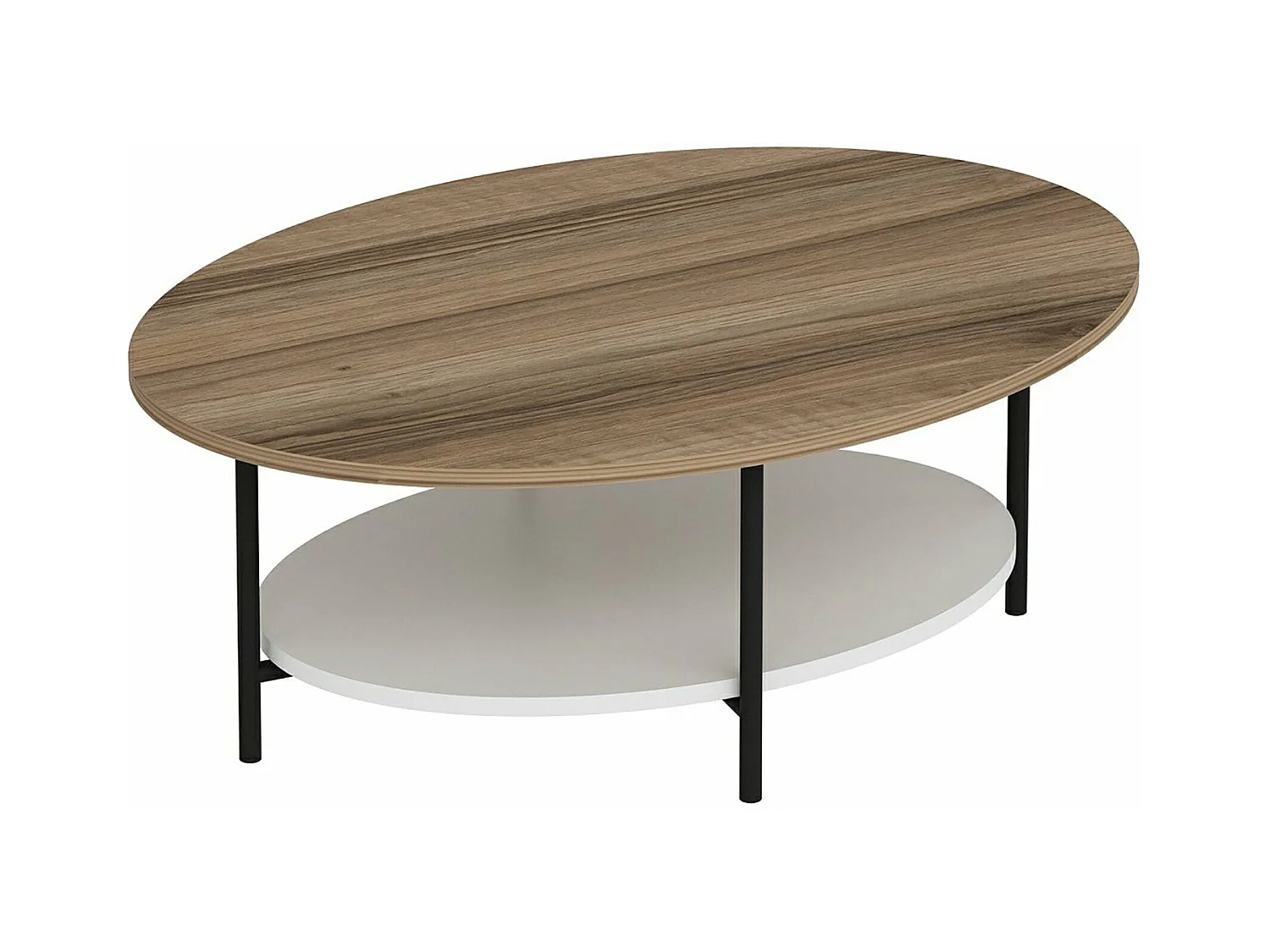 Table basse ovale avec blanche 90 x 60 x 36 cm 03_0008477
