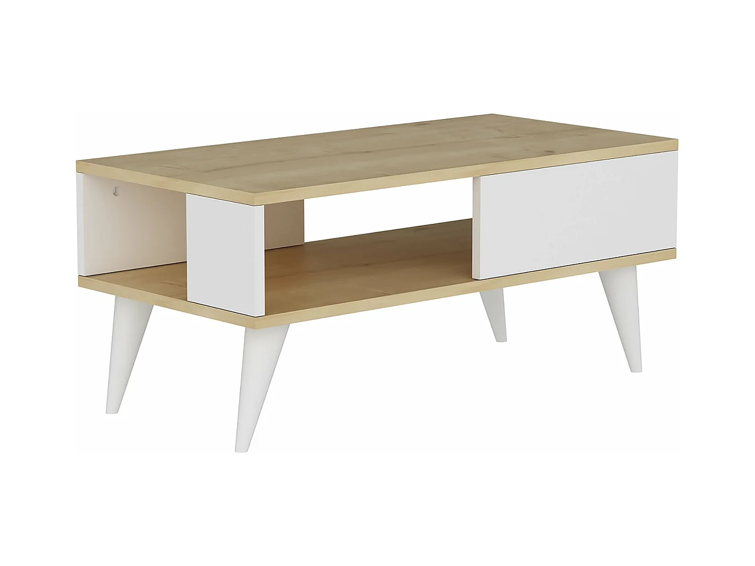 Mesa de centro com armazenamento 40 x 90 x 45 cm efeito carvalho / branco 03_0008460