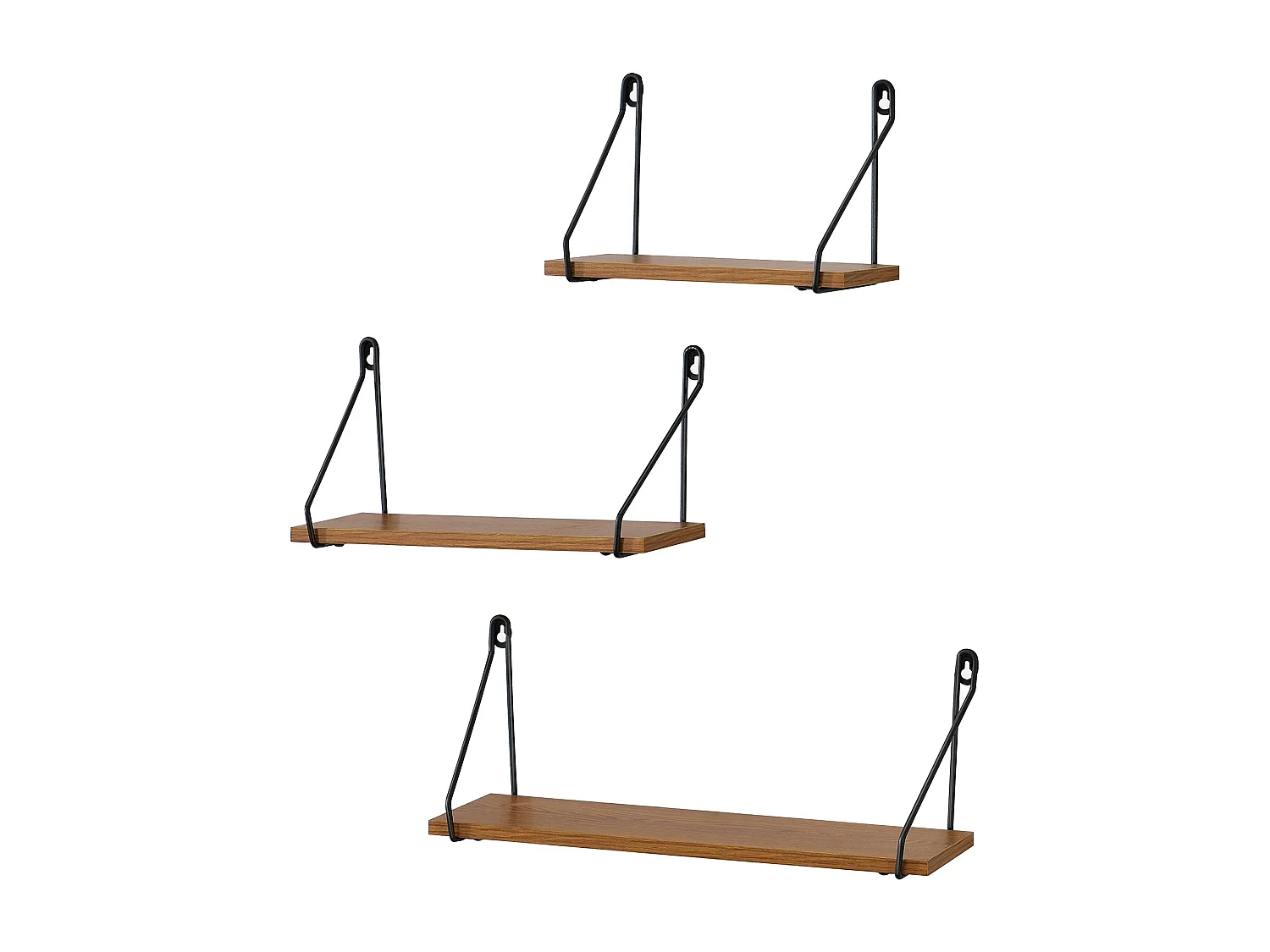 Lot de 3 étagères bois marron 26.5 x 14 x 17.5 cm 03_0007085