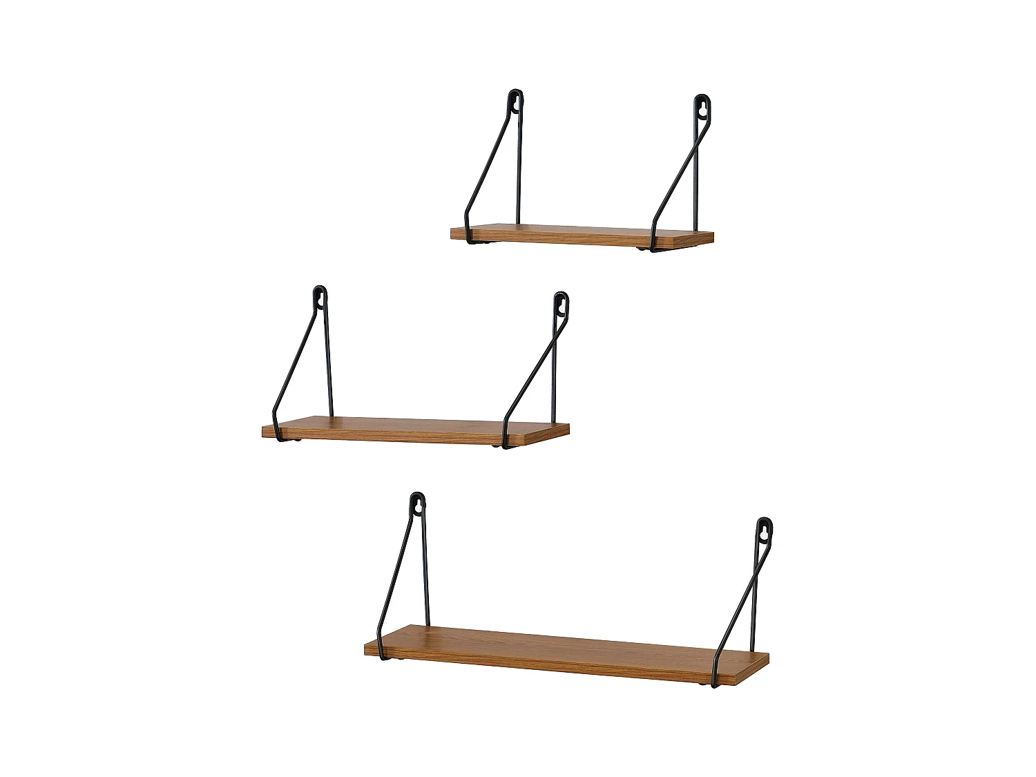 Lot de 3 étagères bois marron 26.5 x 14 x 17.5 cm 03_0007085
