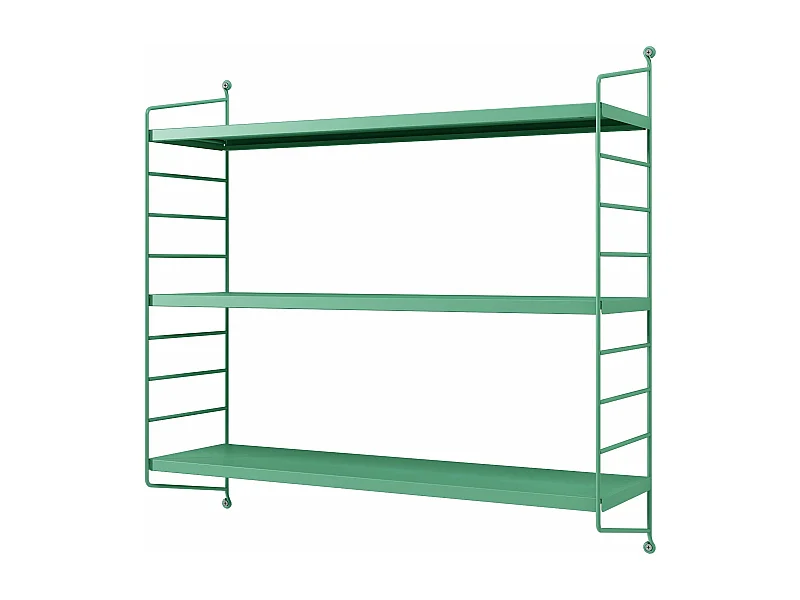 Prateleira de parede com 3 níveis modulares 50 x 60 x 15 cm verde pastel mate 03_0007059