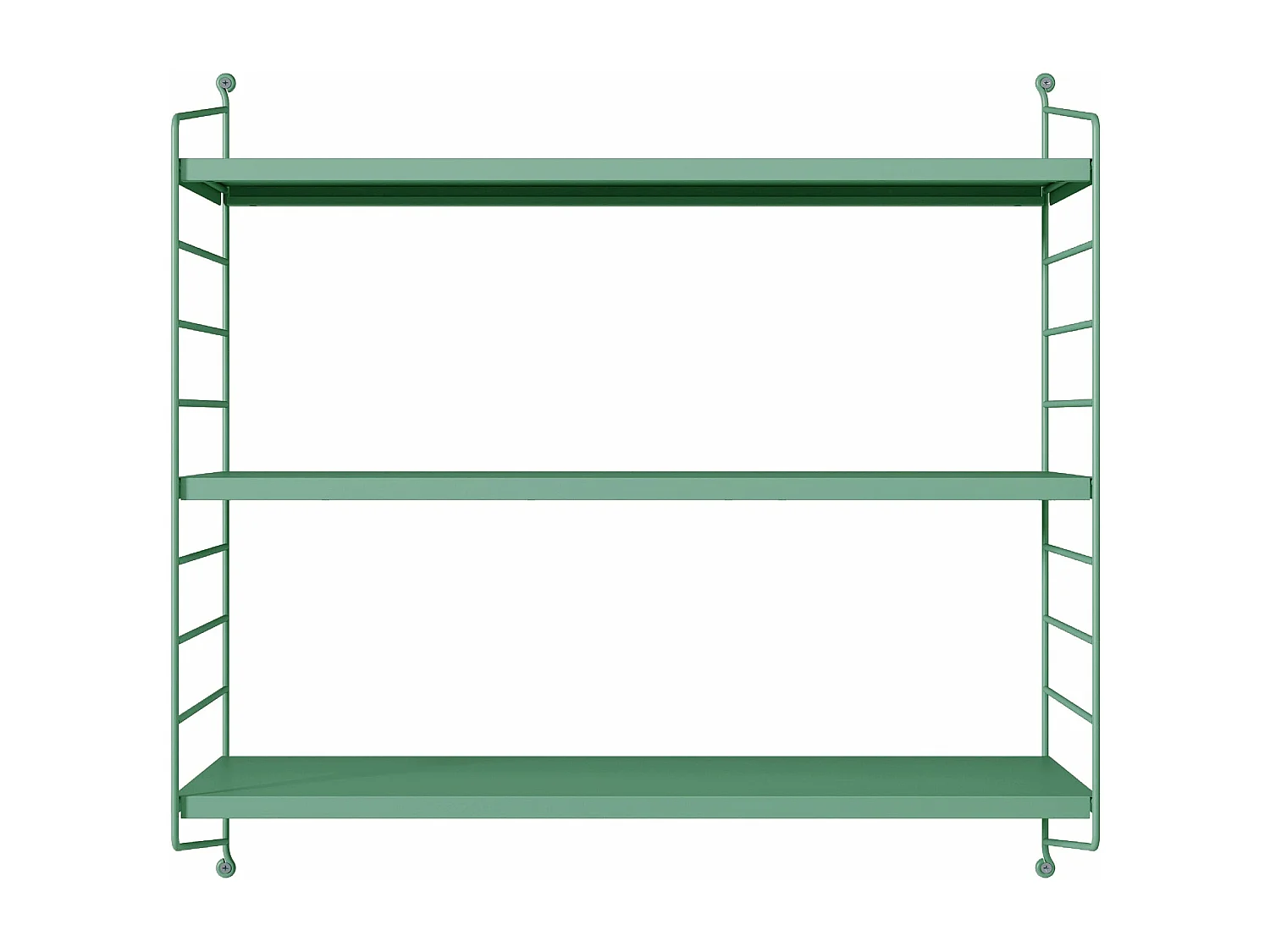 Mensola a muro con 3 livelli componibili 50 x 60 x 15 cm verde pastello opaco 03_0007059