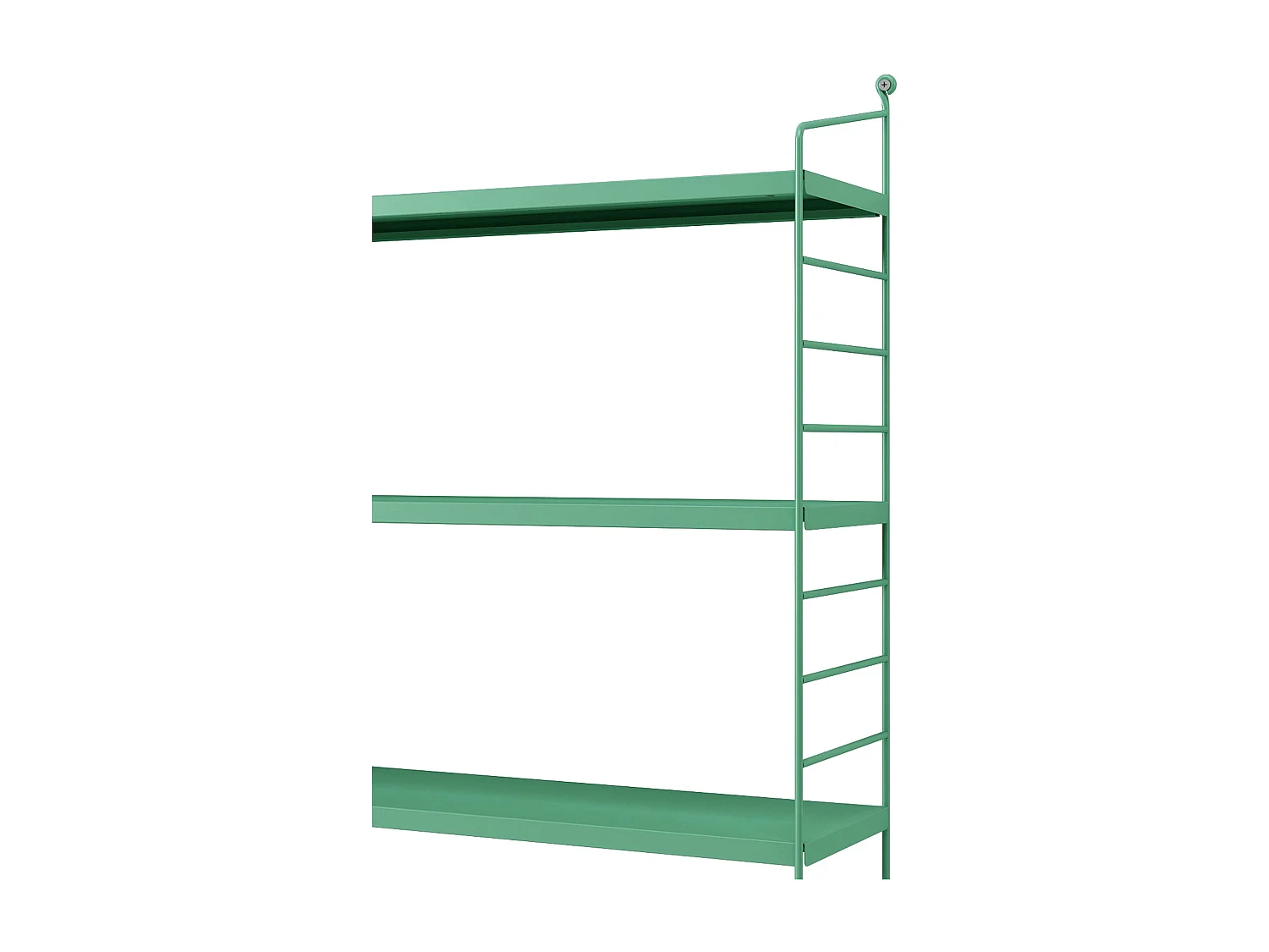 Mensola a muro con 3 livelli componibili 50 x 60 x 15 cm verde pastello opaco 03_0007059