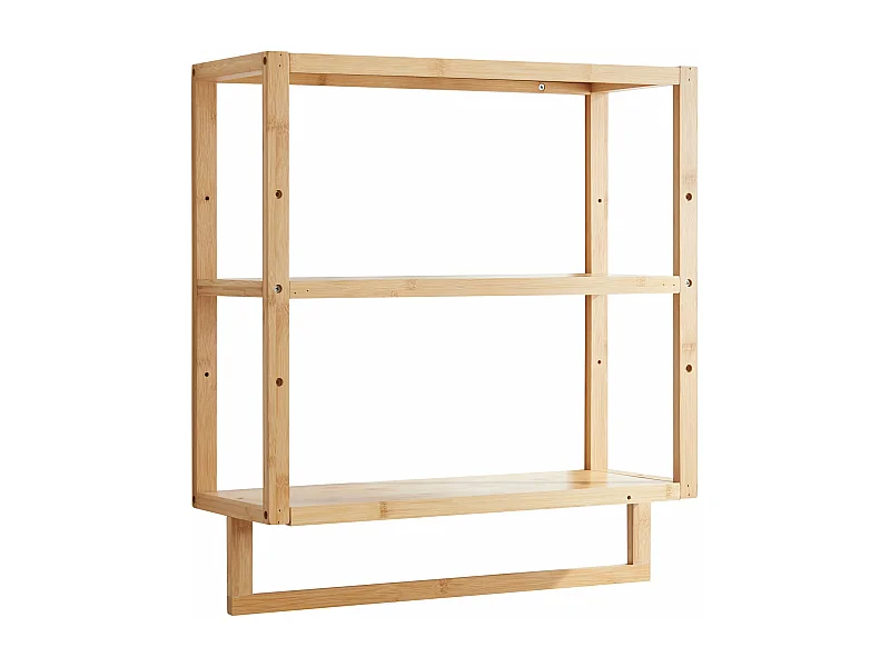 Estante de pared para baño de bambú 59 x 52 x 21 cm natural 03_0007025