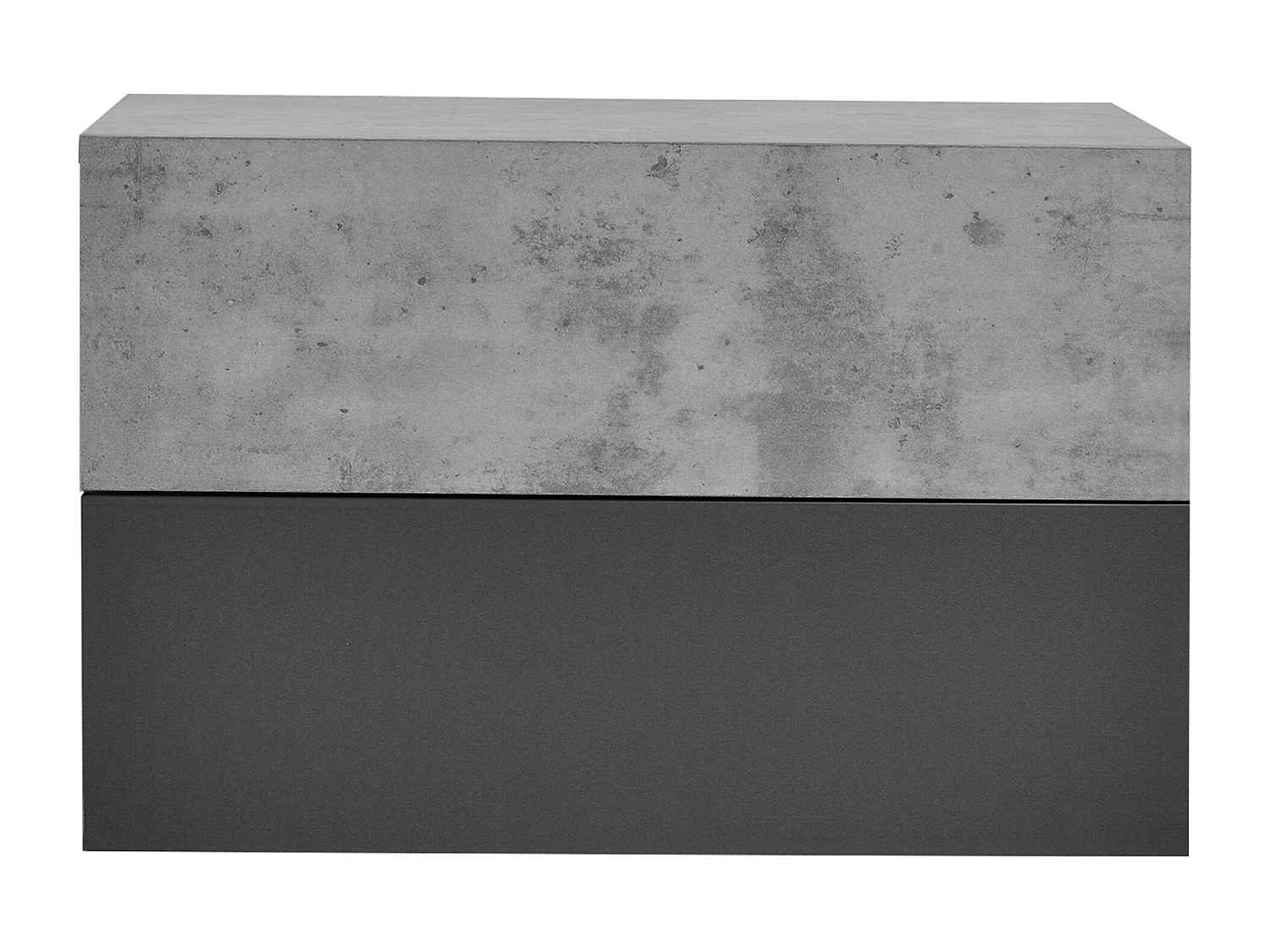 Conjunto de duas prateleiras de parede para quarto com 2 gavetas efeito concreto cinza escuro 46 x 30 x 15cm 03_0007099