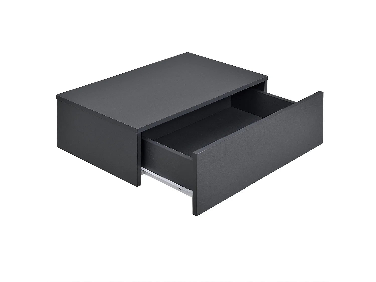 Conjunto de duas prateleiras de parede para quarto com 2 gavetas efeito concreto cinza escuro 46 x 30 x 15cm 03_0007099