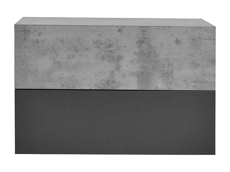 Conjunto de duas prateleiras de parede para quarto com 2 gavetas efeito concreto cinza escuro 46 x 30 x 15cm 03_0007099