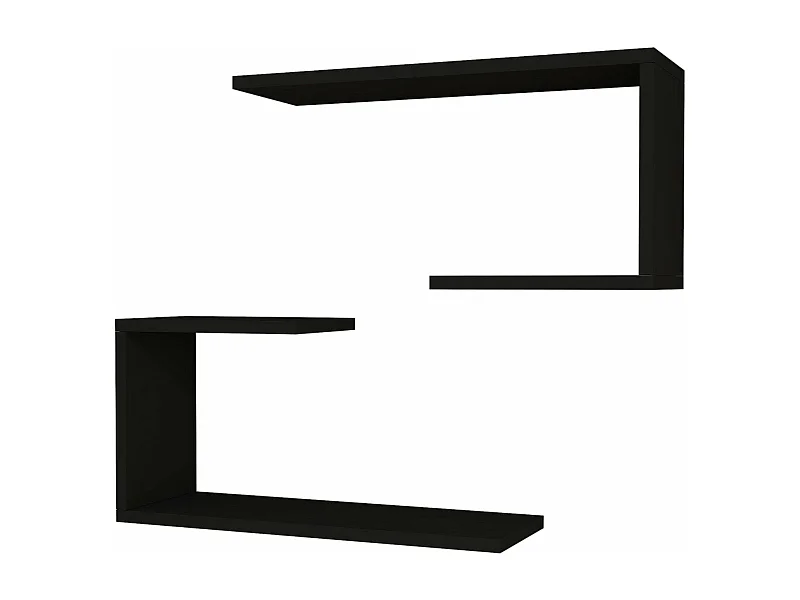 Juego de 2 estantes de pared 27 x 60 x 20 cm negro 03_0007092
