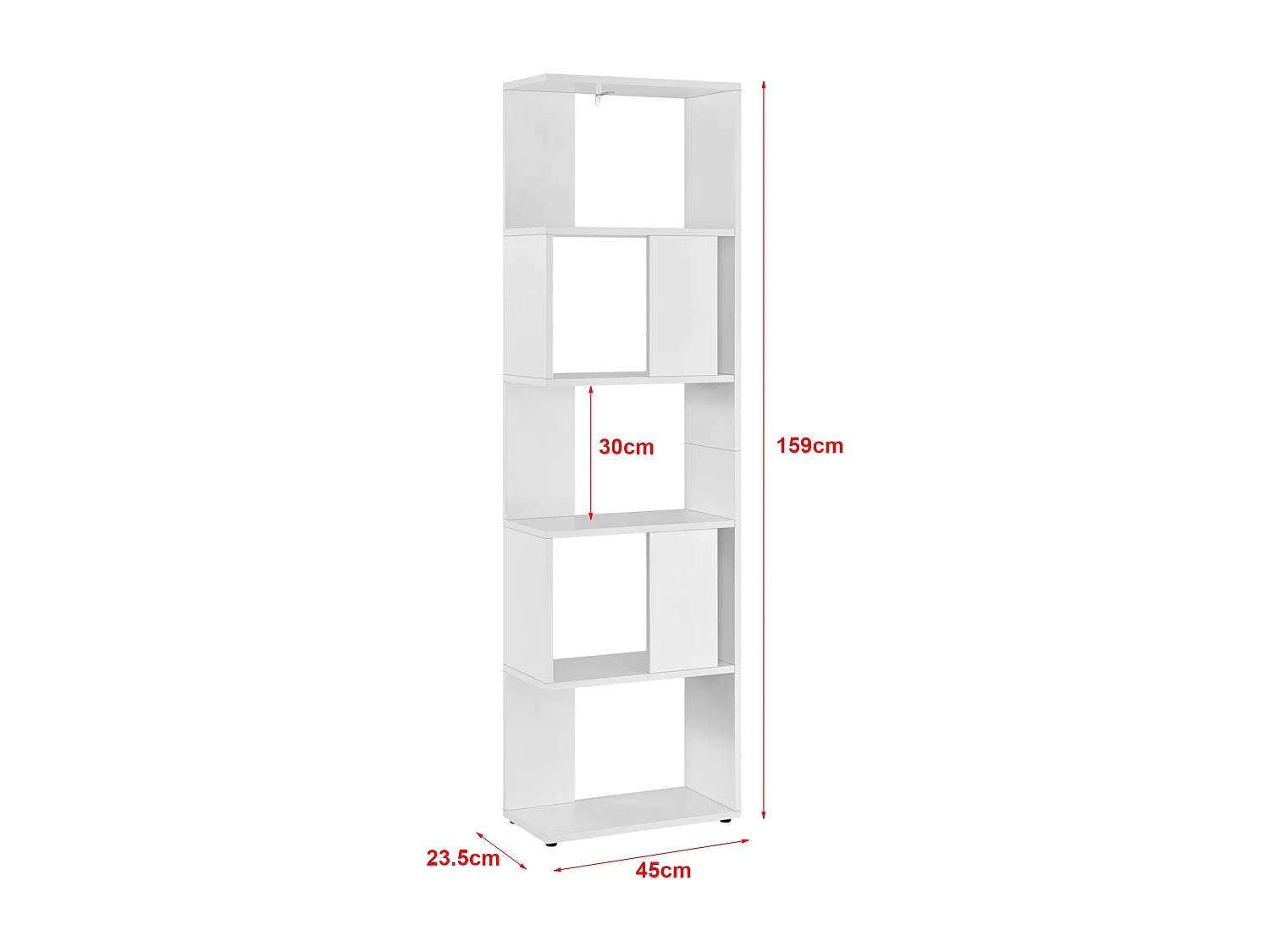 Étagère armoire bibliothèque pour blanche 45 x 23.5 x 159 cm 03_0004690