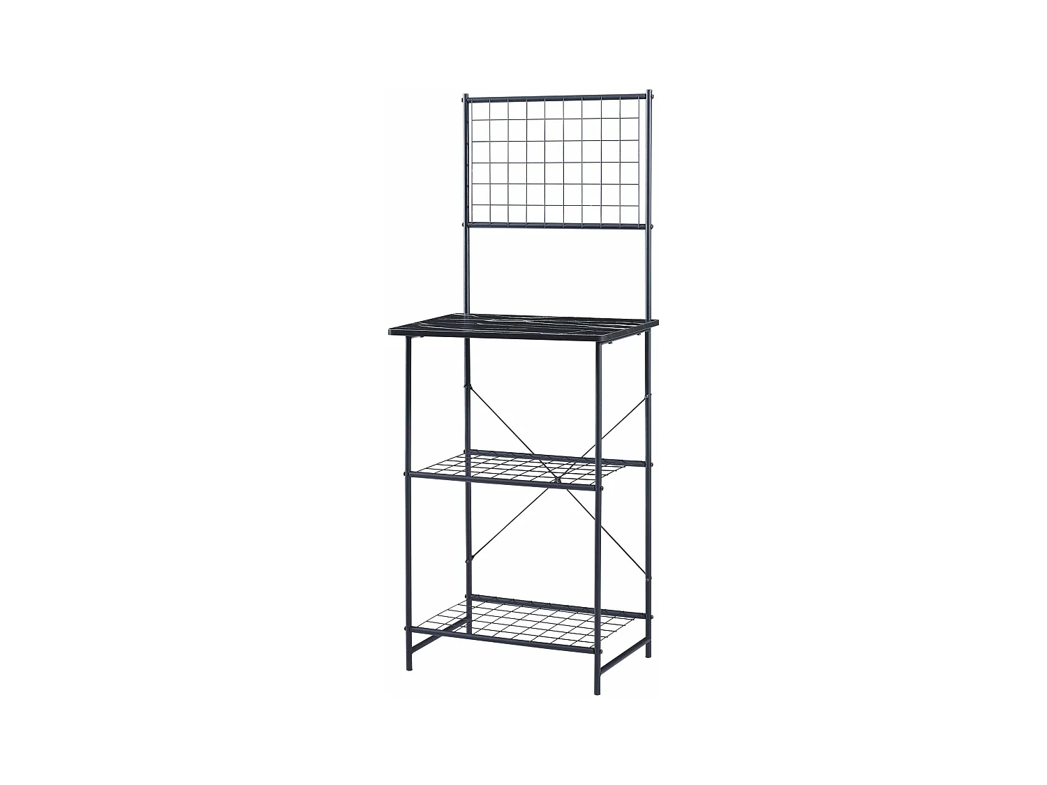 Mensola da cucina 150 x 60 x 42 cm effetto marmo nero 03_0006971