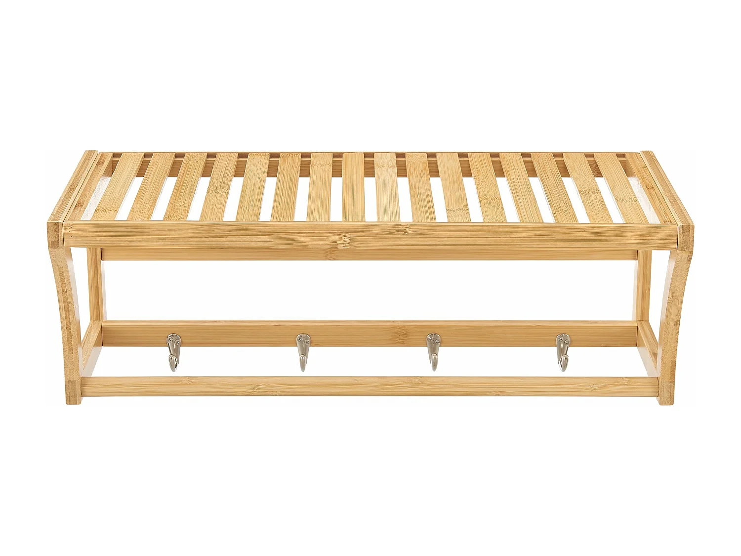 Étagère murale avec crochets bambou marron 59.5 x 25.5 x 20.5 cm 03_0007009