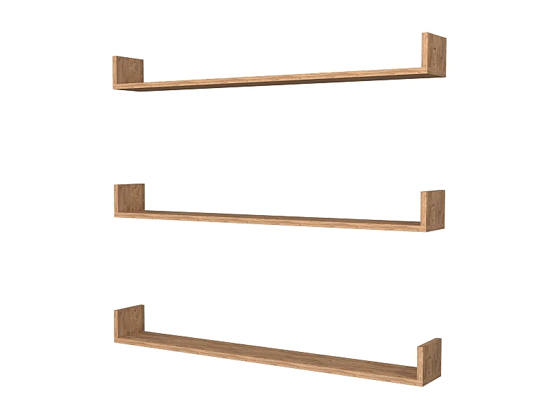 Lot de 3 étagères beige 120 x 15 x 12 cm 03_0007077