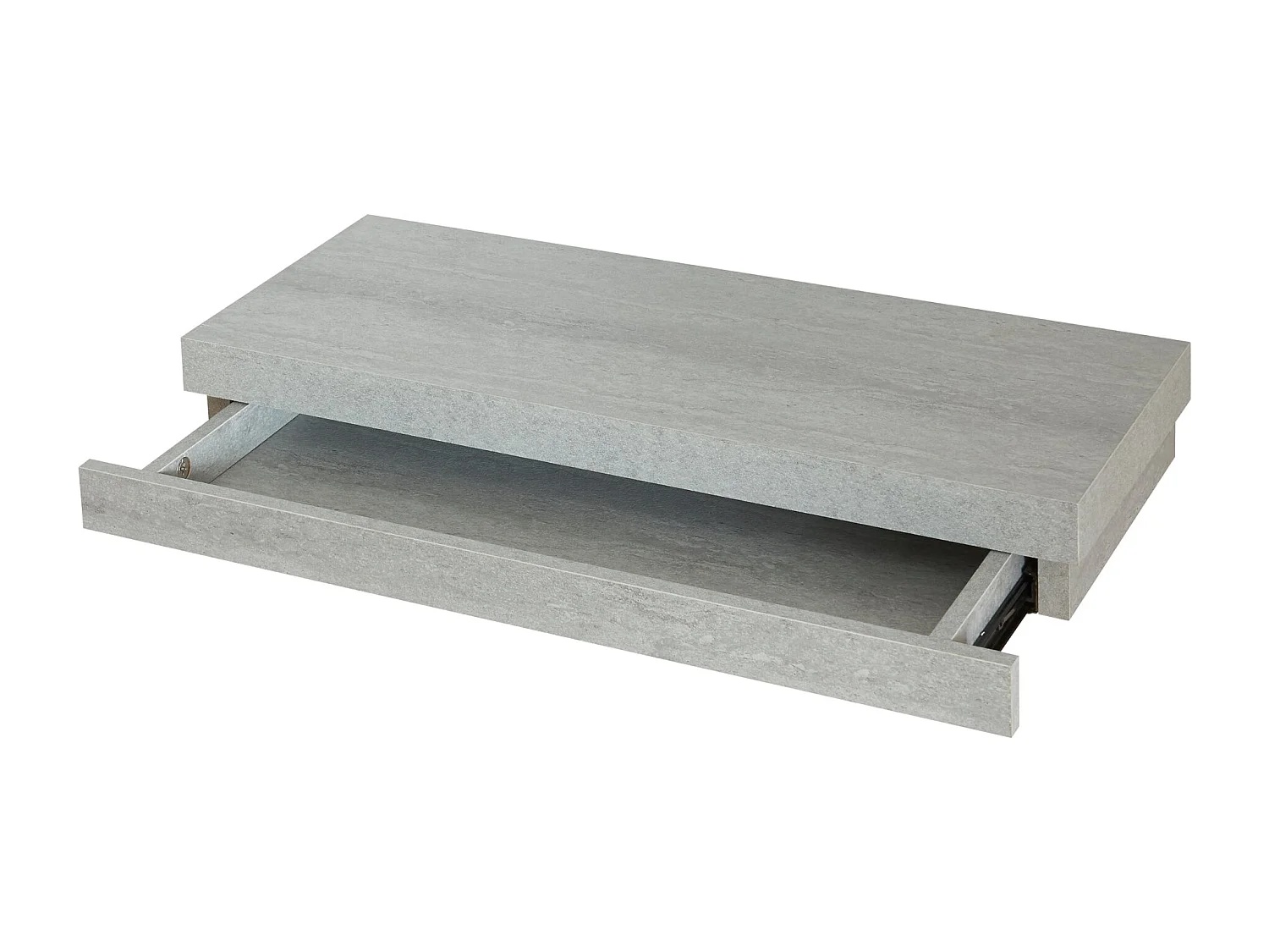 Mensola a muro con cassetto integrato 60 x 24 x 8 cm effetto cemento 03_0007013