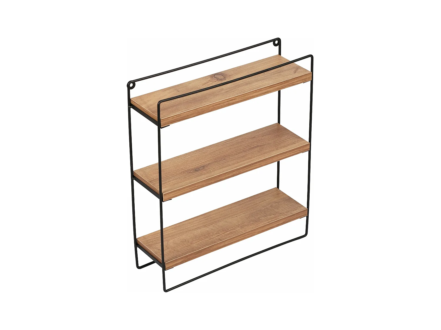 Skovbo Estante de pared de 3 niveles 43 x 37,5 x 11 cm imitación madera negra 03_0007049