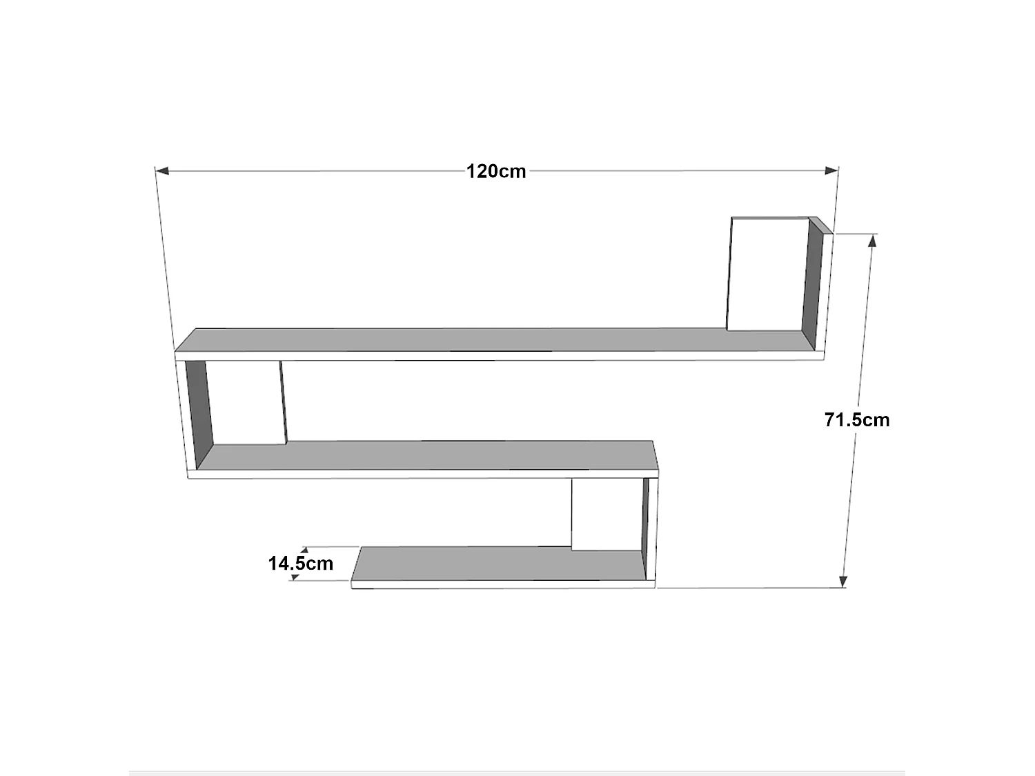 Étagère murale à 3 blanche 120 x 14.5 x 71.5 cm 03_0007039