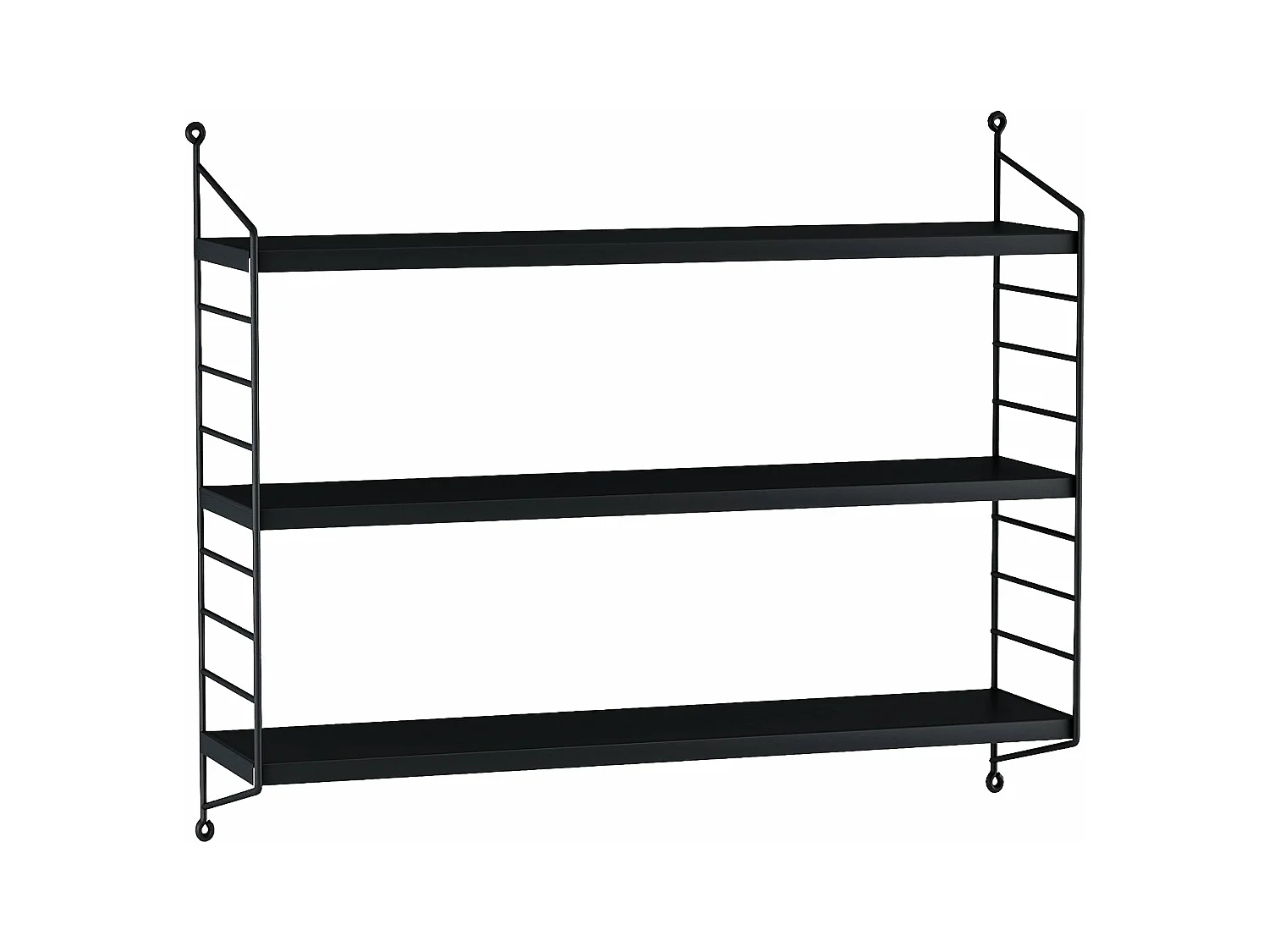 Mensola a muro con 3 livelli modulari 50 x 60 x 15 cm nero 03_0007058