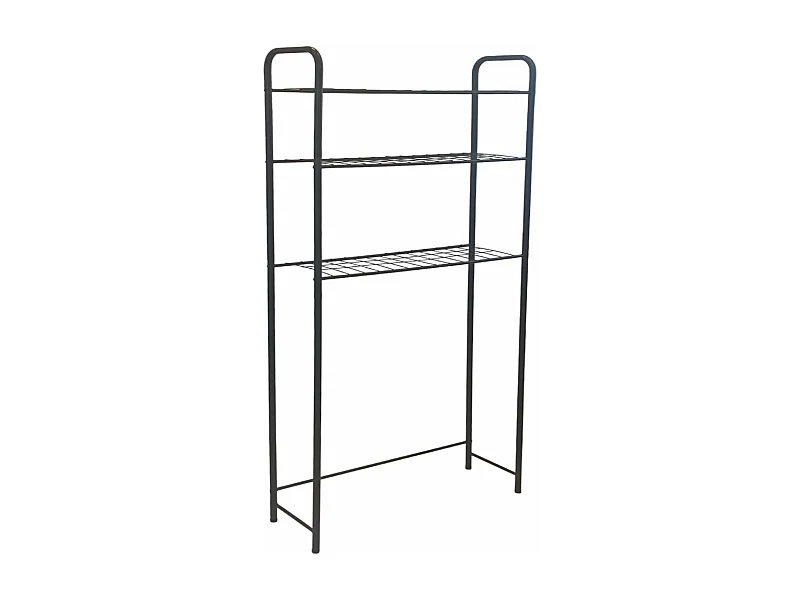 Prateleira de banheiro de 3 níveis independente 161 x 69 x 245 cm preta 03_0007067