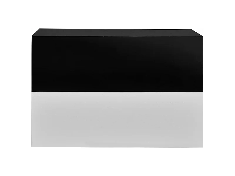 Juego de dos estantes de pared para dormitorio con 2 cajones lacados en blanco 46 x 30 x 15 cm lacado negro 03_0007097