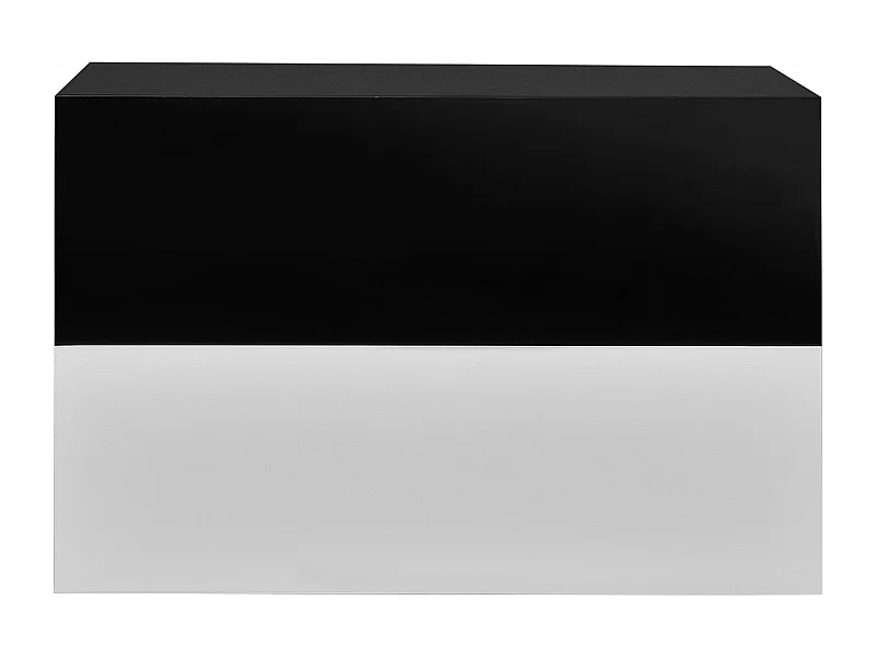 Conjunto de duas prateleiras de parede para quarto com 2 gavetas lacadas a branco 46 x 30 x 15 cm lacadas a preto 03_0007097