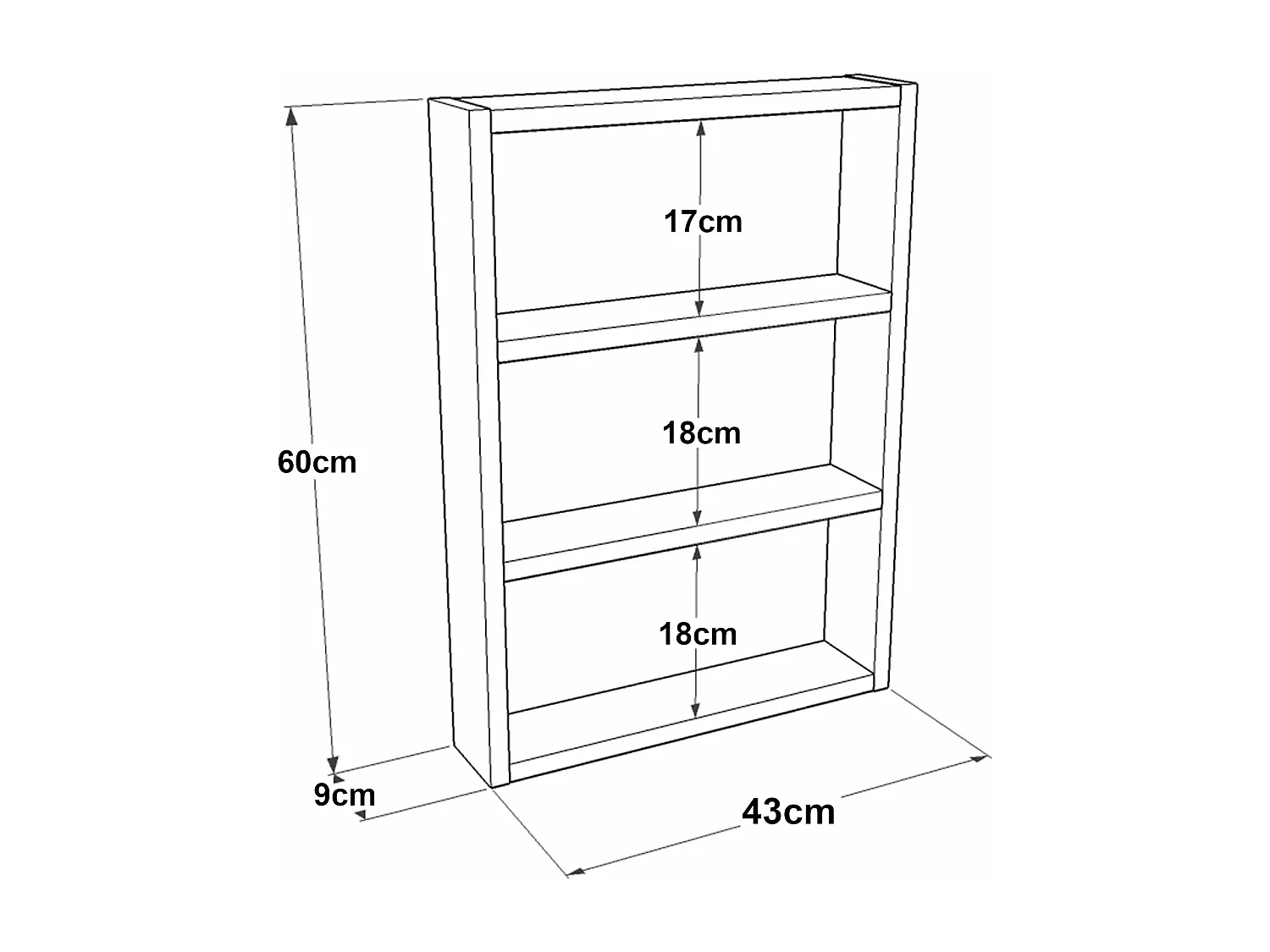 Mensola da cucina a 3 livelli 60 x 43 x 9 cm effetto cemento 03_0006968