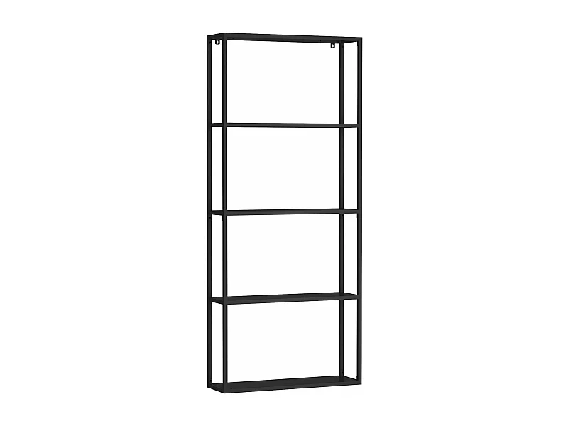 Elegante prateleira de parede em aço 140 x 60 x 18 cm preta 03_0007034