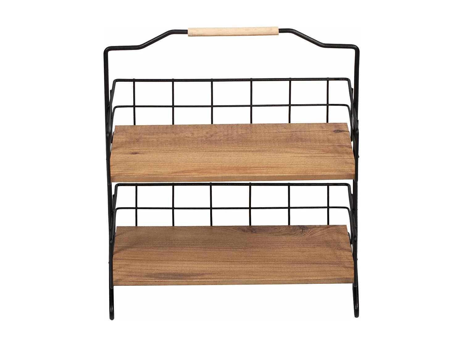 Prateleira com 2 superfícies de armazenamento para banheiro com efeito madeira preta 03_0007068