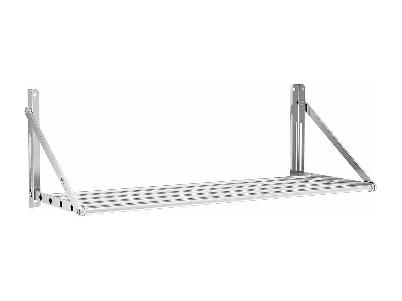 Mensola da parete pieghevole professionale con barre 100 x 45 cm 40 kg acciaio inox 14_0001565