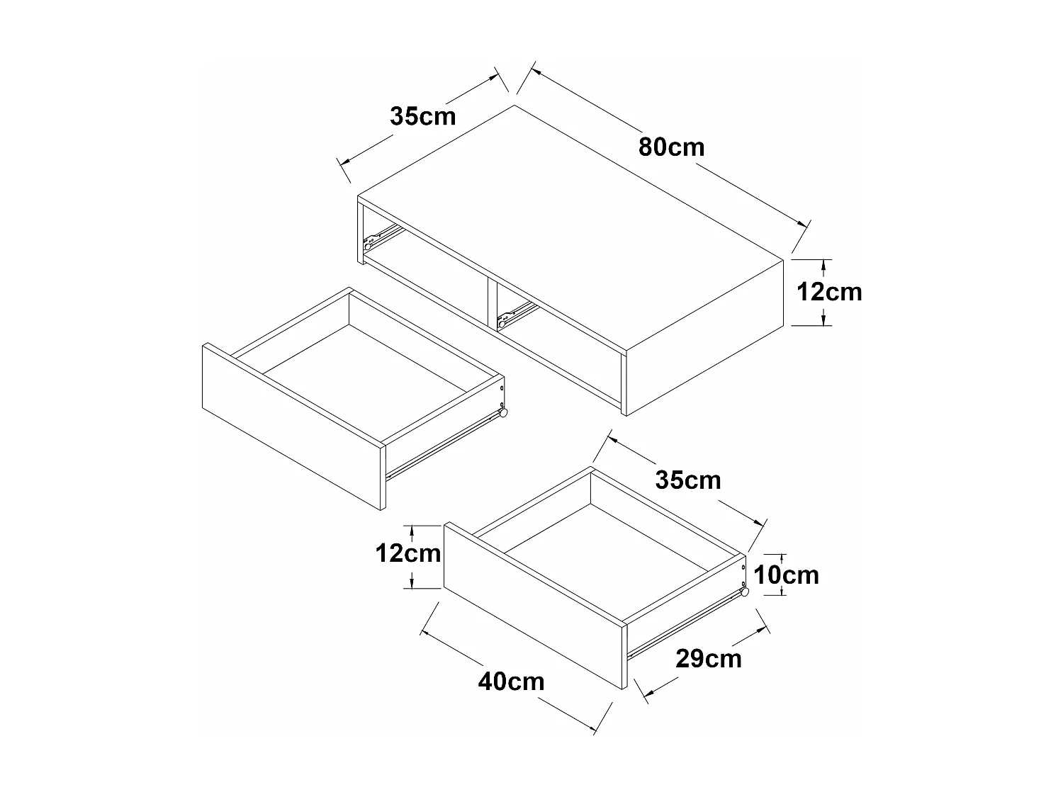 Estante de pared con 2 cajones 80 x 35 x 12 cm efecto cemento 03_0007008