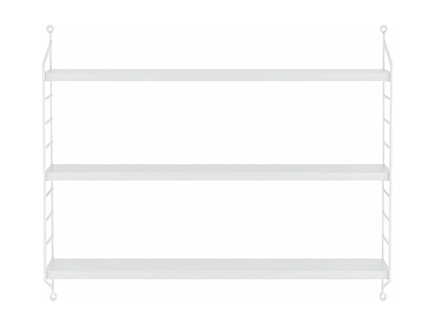 Conjunto de 2 prateleiras de parede com 3 níveis modulares 50 x 60 x 15 cm branco 03_0007101