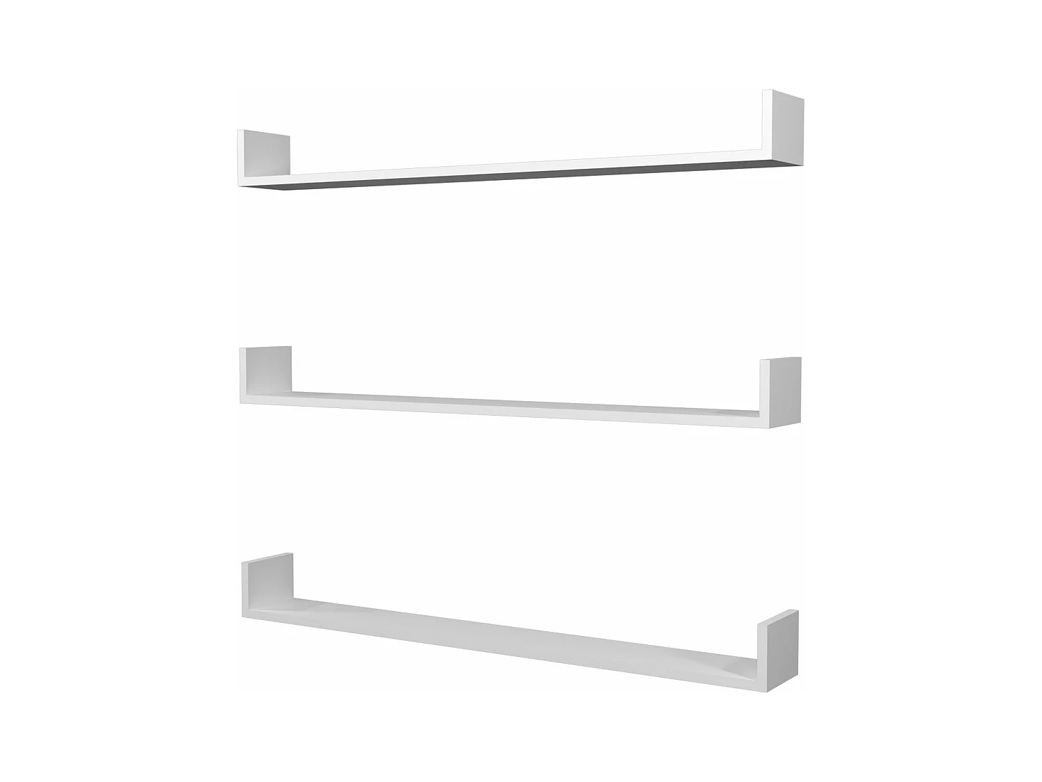 Lot de 3 étagères blanche 120 x 15 x 12 cm 03_0007076