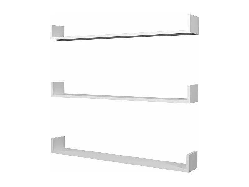 Juego de 3 estantes de pared 12 x 120 x 15 cm blanco 03_0007076